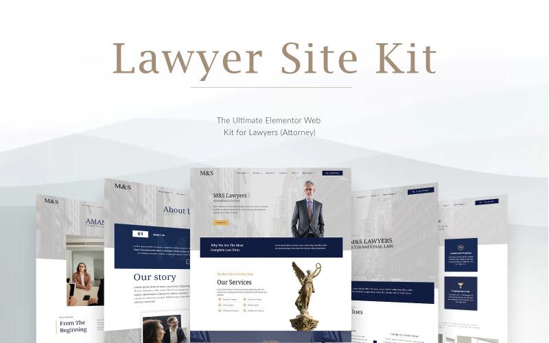 Le kit Web Ultimate Elementor pour les avocats (avocat) - 15 modèles de haute qualité Elementor Kit
