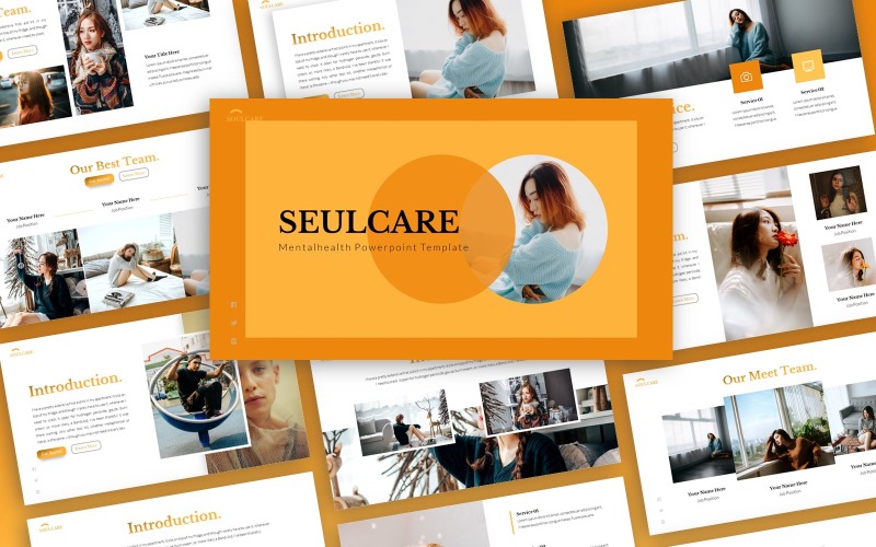Seulcare - Geestelijke gezondheid Multifunctionele Sjablonen PowerPoint presentatie