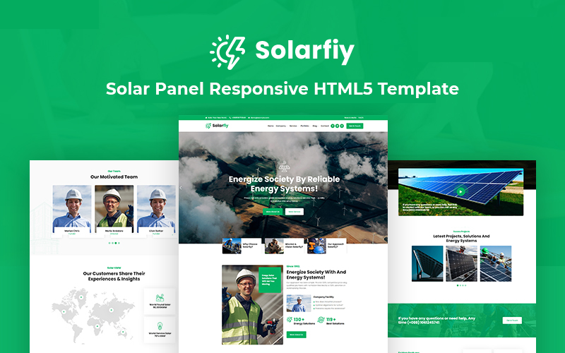 Solarfiy - Modèle de site Web HTML5 réactif pour panneaux solaires