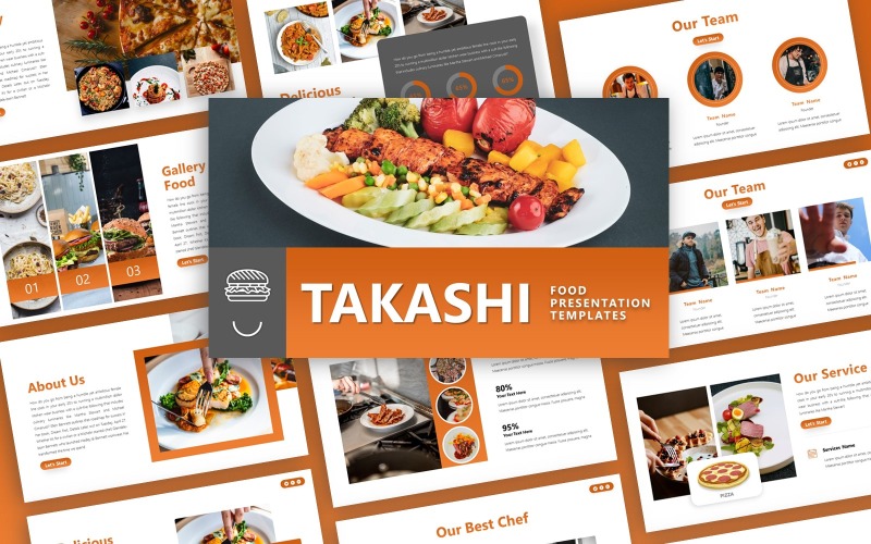 Takashi - kulinářské víceúčelové šablony PowerPoint