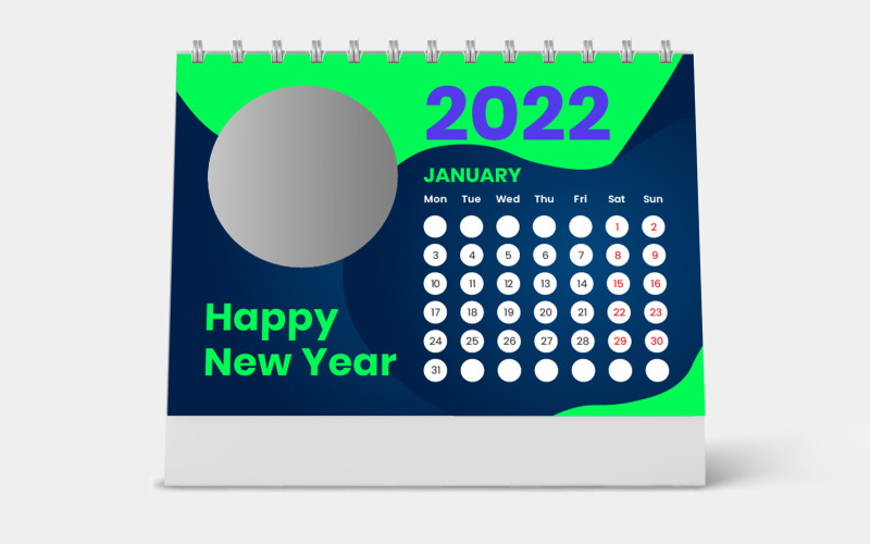 Bureaukalender sjabloonontwerp 2022