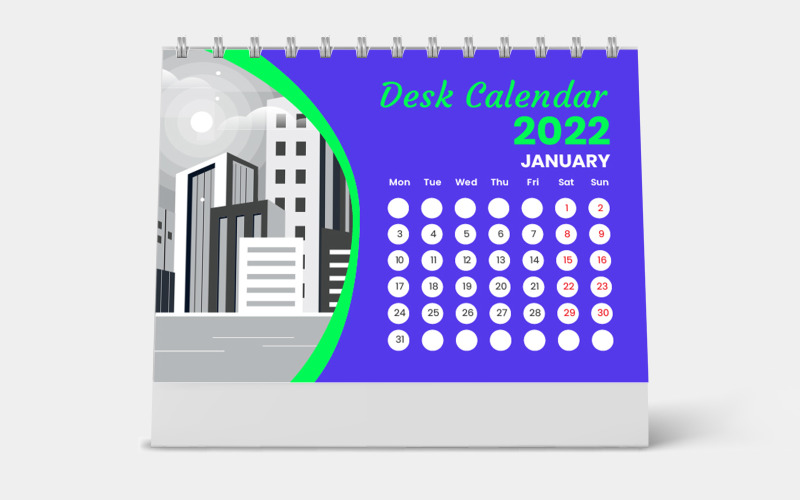Kalendarz na biurko do projektowania papeterii 2022