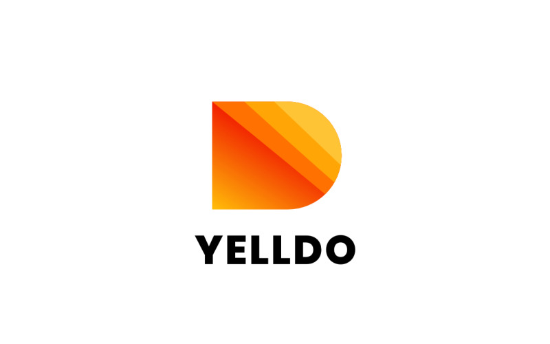 Letra D - Logo degradado amarillo