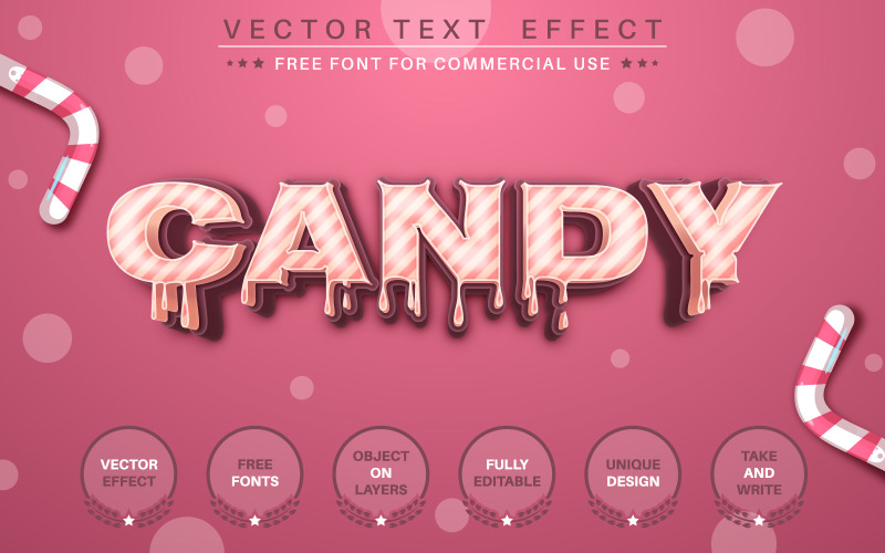 Candy - Editable Text Effect, Font Style, Graphics Illustration