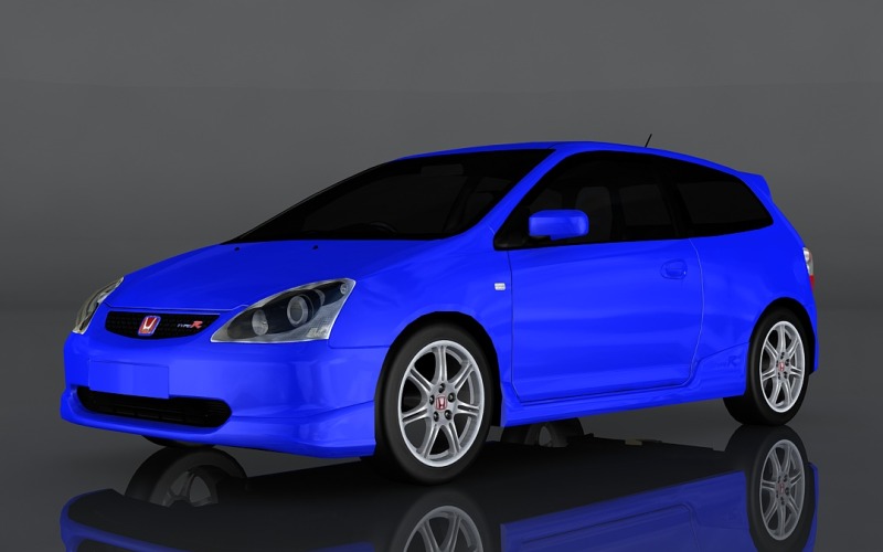2004-es Honda Civic Type R 3d modell