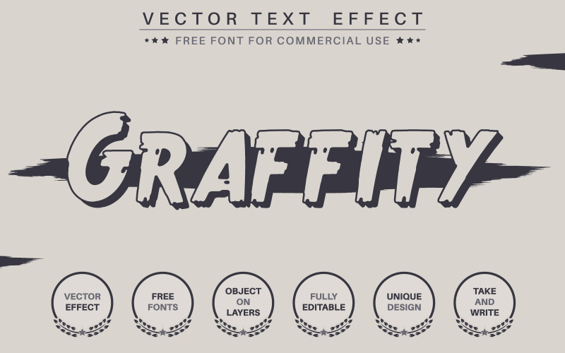 Темное граффити - редактируемый текстовый эффект, стиль шрифта, графическая иллюстрация