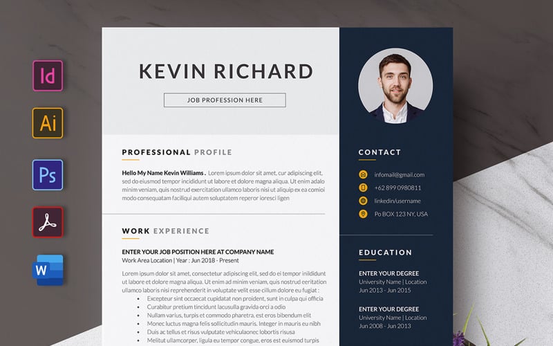 Elegant CV of CV-sjabloon