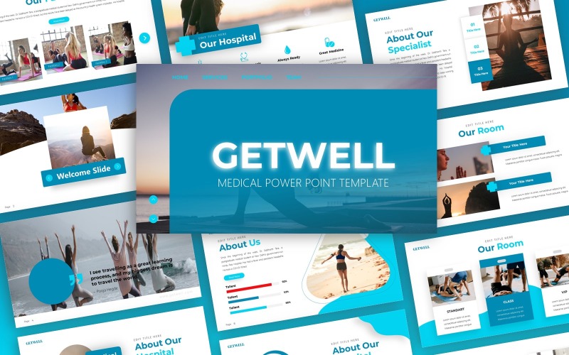 Getwell - Wellness Multifunctionele Sjablonen PowerPoint presentatie