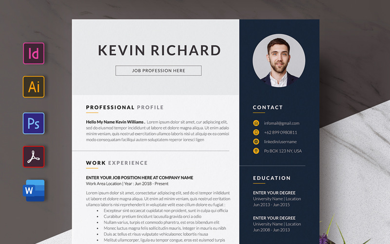 Modèle de CV ou CV élégant