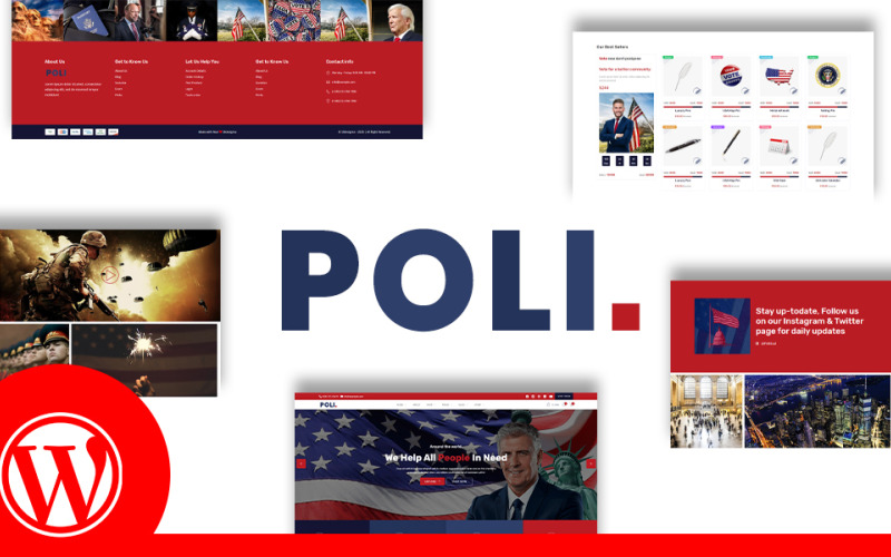Poli Többcélú választási kampány és adományportál WooCommerce téma