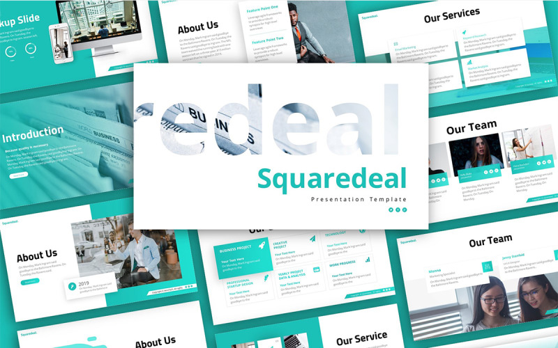Squaredeal Business Presentation PowerPoint šablony