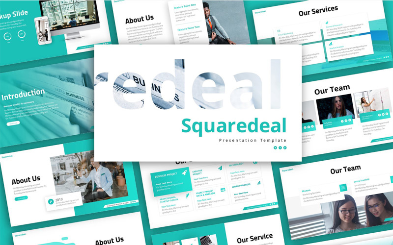 Squaredeal företagspresentation PowerPoint-mallar