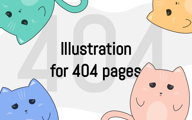 404 Szomorú macska - illusztráció