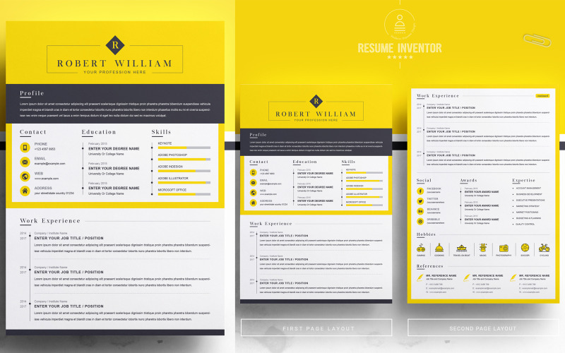 William / CV 模板 可打印的简历模板