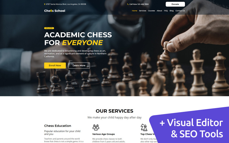 Modelos para anúncios e cartazes de xadrez