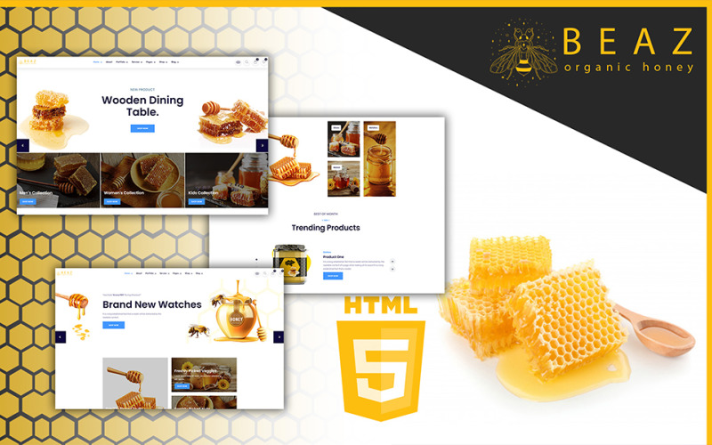 Шаблон HTML5 для бджільництва та медового магазину «Beaz»