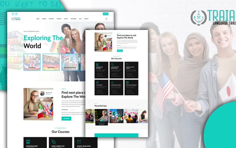 Traiag Übersetzungsbüro und Sprache Landing Page HTML5-Vorlage