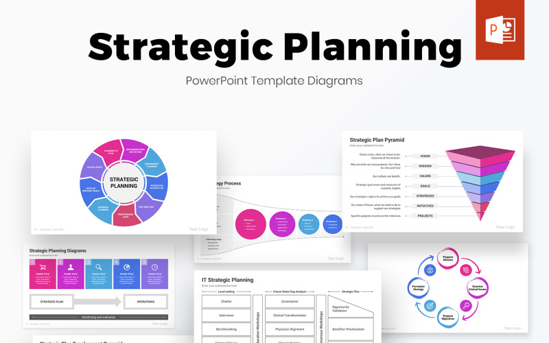 Diagrammi modello PowerPoint di pianificazione strategica