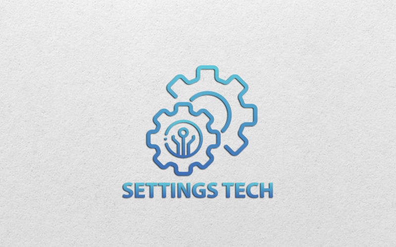 Instellingen Tech Logo-ontwerp
