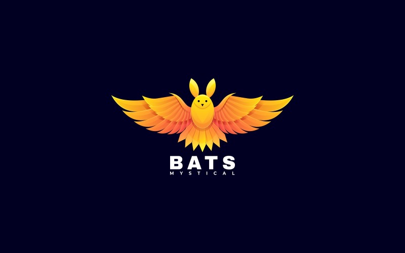 Logotipo colorido com gradiente de morcegos