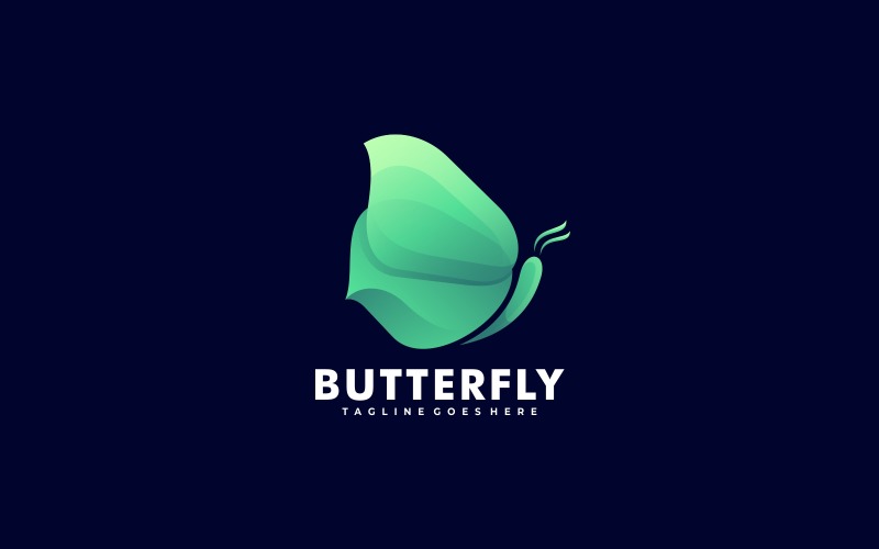 Logotipo em gradiente de borboleta verde
