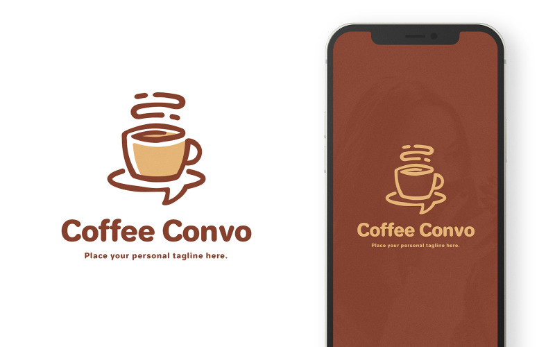 Modèle de logo de podcast de convo café