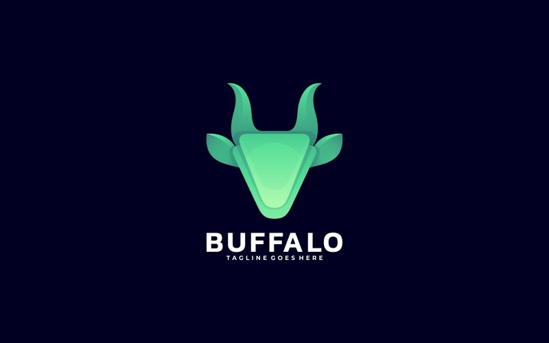 Modello di logo colorato sfumato di bufalo