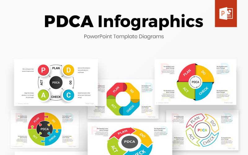 PDCA Cycle PowerPoint Інфографіка Шаблон