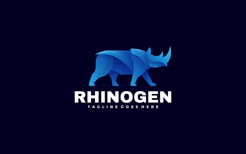 Rhino Gradient 彩色标志#186933 - TemplateMonster