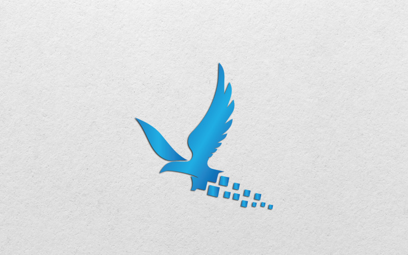 Шаблон дизайна логотипа простой орел