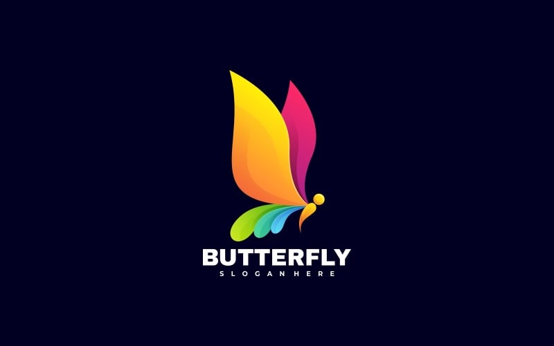 Стиль логотипа градиента бабочки
