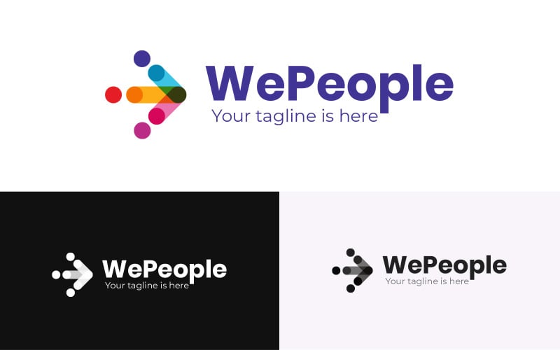 Modello di logo dell'organizzazione comunitaria WePeople