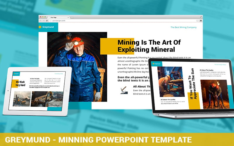 Greymund - Modello PowerPoint per l'estrazione mineraria
