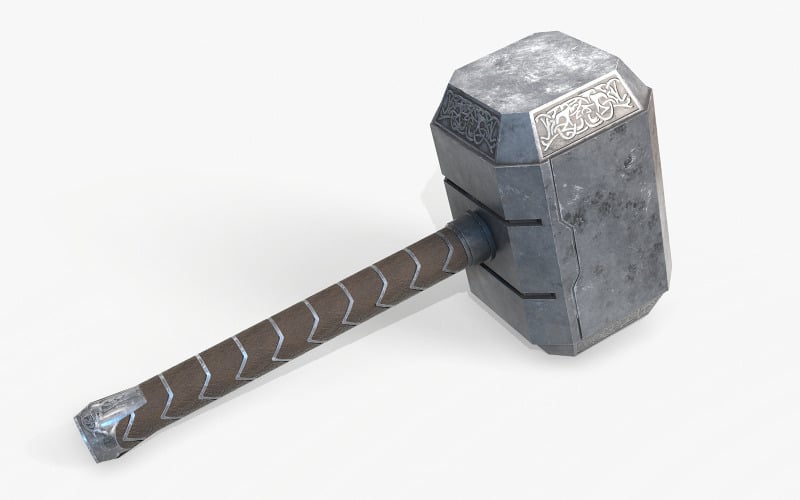 Thor Hammer Low Poly PBR Modèle 3D
