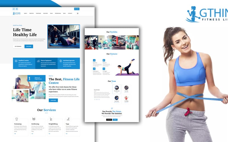 Gthin Fitness Center Landing Page HTML5 Template