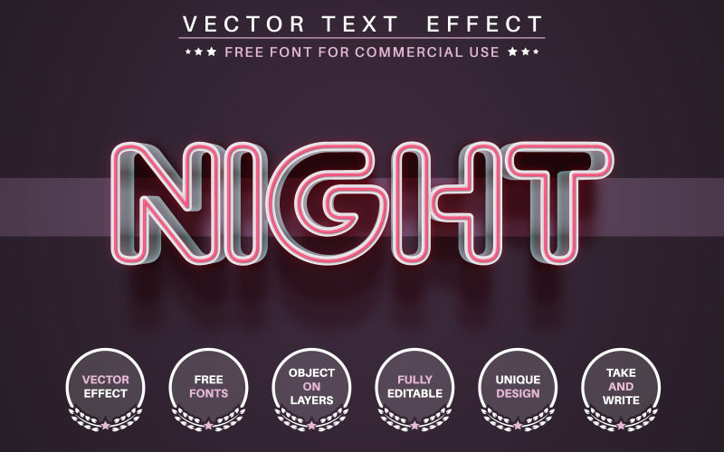 Neon Line - Editable Text Effect, Font Style, Graphics Illustration
