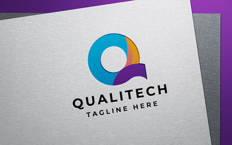 Qualitech 字母 Q 专业徽标