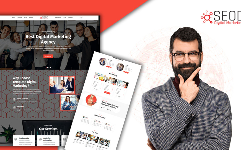 Seod Digital Agency Responsieve bestemmingspagina HTML5-sjabloon
