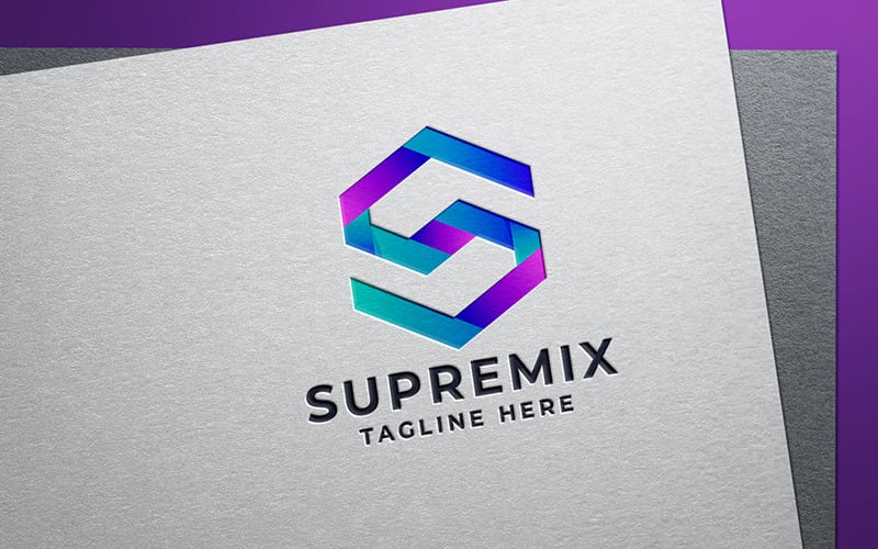 Superemix Buchstabe S Professionelles Logo