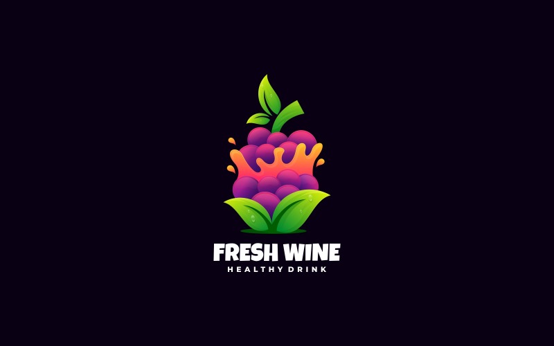 Logo colorato sfumato vino fresco