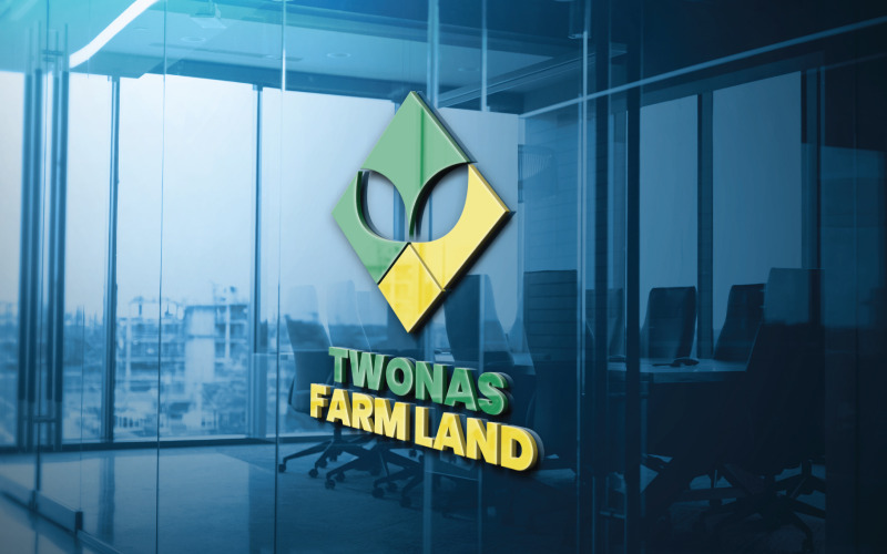 Modèle de logo de terre agricole Twonas