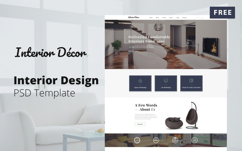Modèle PSD de design d'intérieur gratuit - Décoration d'intérieur