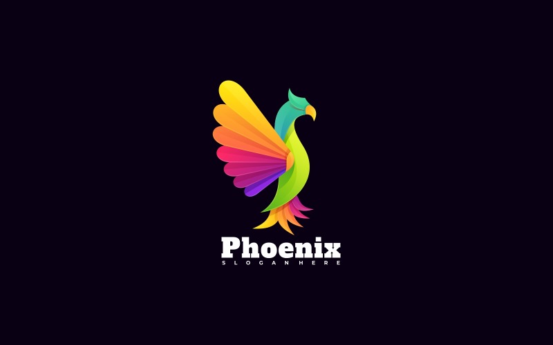 Modello di logo colorato Phoenix