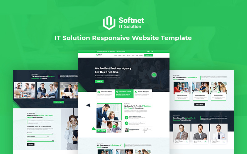 Softnet - IT webová šablona reagující na technologie a technologie