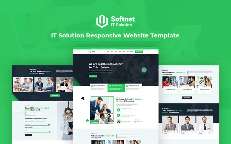 Softnet - Modello di sito web responsive per soluzioni e tecnologie IT