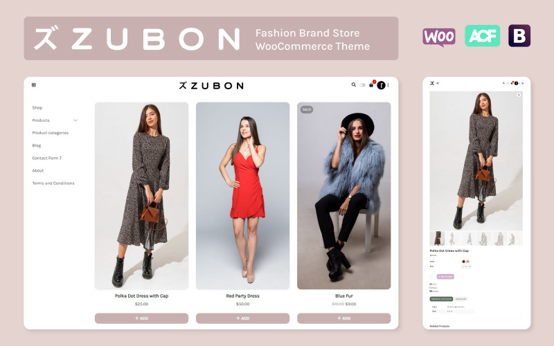 ZUBON - Tema WooCommerce para loja de marca de moda