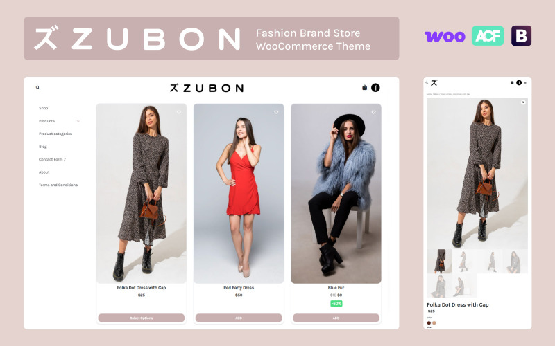 ZUBON - Thème WooCommerce pour magasin de marque de mode