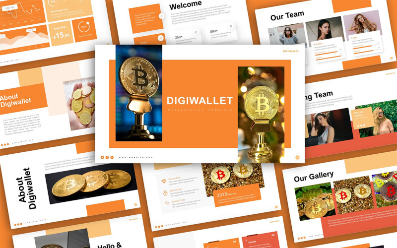 Digiwallet Cryptocurrency Präsentation PowerPoint-Vorlage