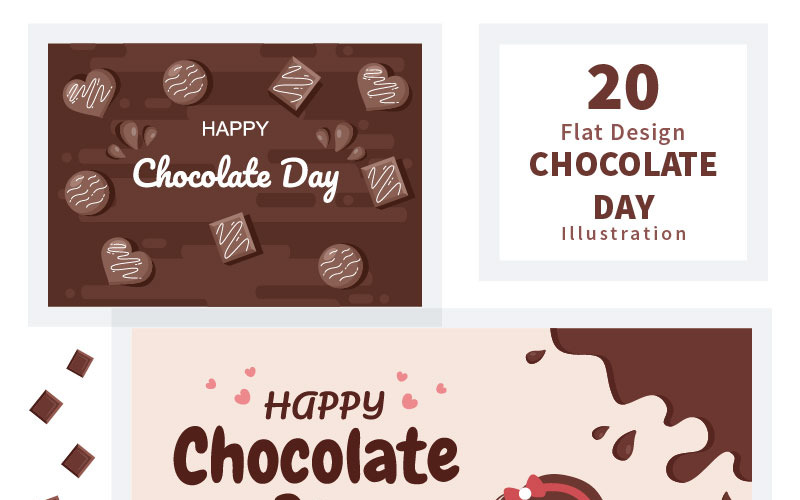 Ilustração de 20 feliz dia do chocolate