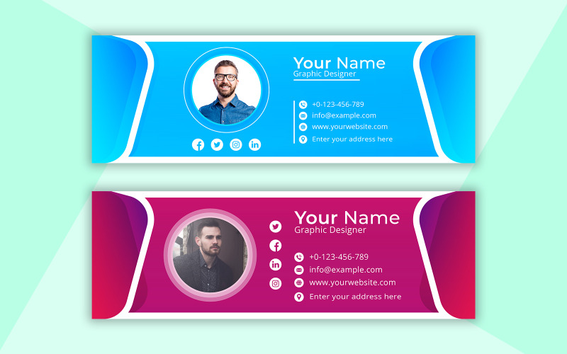Kurumsal E-posta İmza Şablonu Basit Tasarım - TemplateMonster